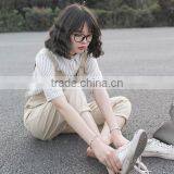 Korean Institute of Wind Wild Loose Tooling Overalls / Retro Art Bib/ Trousers With Braces