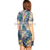 2016 Stylish T-Shirt Dresses Chic Floral Printed Textured Plus Size Women Dress thumbnail-2