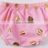 Wholesale Latest Design Girls Sequin Polka Dot Cotton Toddler Infant Shorts Baby Bloomers With Golden Dots thumbnail-5