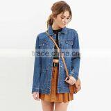 New Hot Sale Plus Size Women Plain Denim Jacket thumbnail-1
