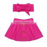 Latest Designer Cotton Skirt Kids Girl Short Dresses Matching Headband Sets thumbnail-4