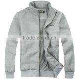 Stand Collar Long Sleeve Pure Cotton Fleece Metal Full Zip Jacket /Sweatshirt Without Hood /Hoodies thumbnail-1