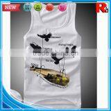 China Custom Wholesale Men Polyester Screen Printed Low Cut Tank Tops for Sale thumbnail-6