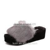 2017 High-Heeled Rabbit Fur Slippers Women Fashion Autumn Winter Fur Slides Platform Women Shoes Women Slippers Fslipper-2 thumbnail-5