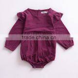 S33586W 2017 Autumn Bay Clothes Romper Pure Color Flying Sleeve Romper thumbnail-5