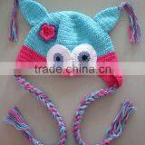 Lovely Cotton Hand Made Knitted Baby Hats in Animal Shape