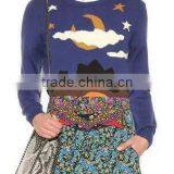 EY0877S Women Pullover Sweater Knitted Sweater Women Floral Print Sweater thumbnail-1