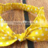 Latest Fancy Elastic Soft Stripe Cotton Bow Tie Custom Children Headband Rabbit Ears Bowknot Hair Tie Headband thumbnail-2