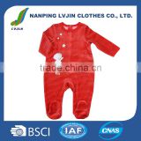 custom red long sleeve baby one piece romper jumpsuit