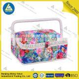 Sew Value Folk Style Household Fabric Sewing Basket With Large Storage Place