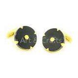 High Strength Round Mens Gold Plated Cufflinks With Laser Welding thumbnail-1