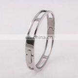 Fashion Women 9mm Width Cuff Bangles Roman Numerals Women Bracelets Hollow Out Stainless Steel Hand Wear Jewelry thumbnail-4