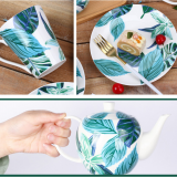 Plate Dishes Stoneware Dinnerware Set Blue Glaze Ceramic Colorful Tableware thumbnail-4