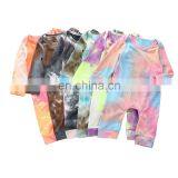 Posh Baby Ribbed Tiedye Jumpsuit Long Sleeve Bodysuit Tie Dye Romper thumbnail-1