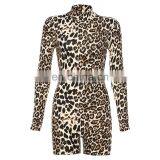 Animal Print Mock Neck Women Long Sleeves Sexy Bodysuit thumbnail-6
