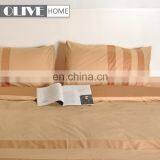 Wholesale Gold Luxury Striped 100% Cotton Percale Quilted Bed Set Bedding Bed Sheet Sets thumbnail-3