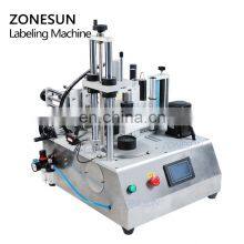 ZONESUN ZS-TB300W Hexagonal Jar Rotary Commercial Semi Automatic Sticker Labeling Machine For Square Cosmetics Glass Bottles thumbnail-5