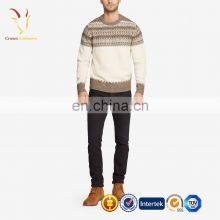 Men Winter Heavy Cashmere Pullover Intarsia Sweater thumbnail-1