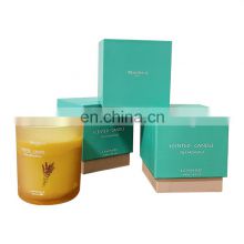 custom luxury white candle set paper packaging boxes with ribbons black matte empty candle jar with lid and gift box