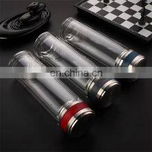 Glass Water Bottle Custom Logo With Stainless Steel Lid thumbnail-3