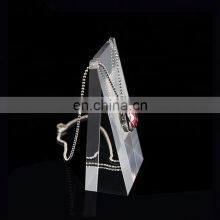 Solid Clear Acrylic Pendant Earrings Jewelry Block Stand Shop Window Necklace Display Holder