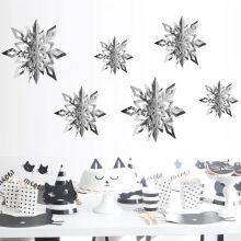 Hot Sale 6 Pcs/Set Custom Indoor Paper 3D Snowflake Hanging Christmas Ornaments For Decoration thumbnail-3