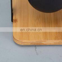 Multifunctional Powder Coating Black Bamboo Standing Toilet Roll And Toilet Brush Holder Set thumbnail-5