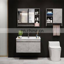 Simple Luxury Wood Bathroom Vanity Cabinet Set Unit With Towel Mirror Cabinet Home Decor Single Sink Wall Mounted thumbnail-2