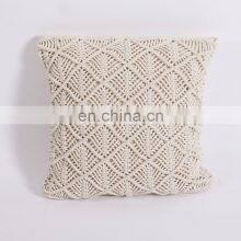 Hot Selling Macrame Boho Knitted Pillow Cover, Handmade Bohemian Cotton Decorative Cushion Cover Vietnam Supplier thumbnail-5