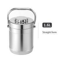 Stainless Steel Insulated Lunch Box Drum Shaped Straight Tube Lifting Pot thumbnail-2