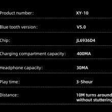 XY-10 TWS Wireless Headphone LED Display 9D HiFi Stereo Sport Waterproof Headsets BT5.0 Earphones With Microphone thumbnail-6