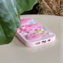 Cute Cartoon Spring Pig Head Soft Shockproof Silicone Back Cover Pink Phone Case For Iphone 13 14 15promax 15pro thumbnail-5