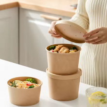2024 Best Sale Paper Salad Soup Bowls With Lids 8Oz 16Oz 32Oz Kraft Paper Bowls thumbnail-3