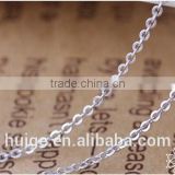 Yiwu New Fashion 925 Sterling Silver Jewelry O Shape Curba Flat Link Chain Necklace