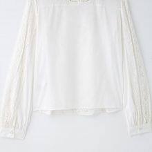 New European and American Women's Fashion Cotton Embroidery Romantic Round-neck Shirt thumbnail-2