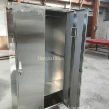 Hengna langlebiger Zwei-Tür-Schließfachschrank aus Edelstahl für Büro- und Industrieanwendungen – Persönliche Lagerung mit hoher Sicherheit thumbnail-2