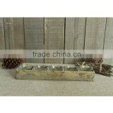 Wooden Vintage Handmade Home Decor Tealight Votive Tray Candle Holder thumbnail-2