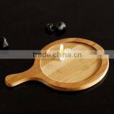 Bamboo Cutting Board Wood Pizza Peel / Cutting Board / Serving Tray Round Pizza Cutting Board thumbnail-2