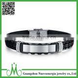 Black Color Custom Shape Silicone Bracelets for Men thumbnail-1