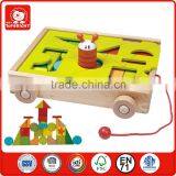 BSCI factory directly sale 12months educational toys lovely kids tool set toys leaves block kids wagon