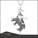 Animal jewellery, black diamond elephant micro pave pendant of Thailand