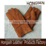 HS143 NEW! Brown Men's 100% REAL SHEEPSKIN SHEARLING NICE & WARM REAL LEATHER Glove& Mitts thumbnail-1