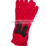 knitted gloves/knit red Ms. long gloves/custom knit gloves