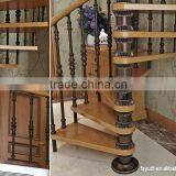 Luxury Classic Spiral Wood Stairs, Painted Color Wooden Step Stairs, YUDI DIY Wood Stairs thumbnail-3
