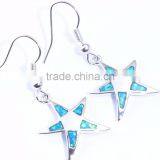 Wholesale 925 Sterling Silver Blue Opal Starfish Earrings thumbnail-2