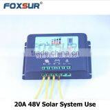 Foxsur Free Shipping and High Quality 20A PWM Solar Charge Controller Solar Power PWM Intelligent Controller thumbnail-2