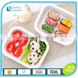 Ceramic Food Container,2 Compartments Lunch Food Storage Container,rectangle Ceramic Bento Box