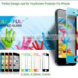 China Fahion New Premium Mobile Accesorios Celular 0.33mm AGC Colorful Silk Printing Tempered Glass Scren Protector