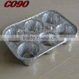 Aluminum Foil Disposable 6 Cavity Muffin Pan for Bakery 900ml