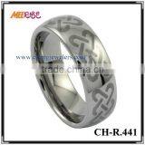 2015 Celtic Woven Celtic Knot Engraved Black Band for Man Dome Ring/cheap Celtic Ring thumbnail-1